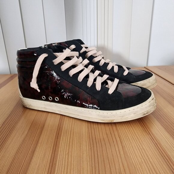 P448 Shoes - P448 Women's Skate High Top Leather Tortiseshell Sneakers
